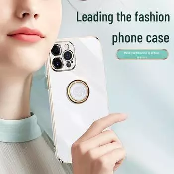 Элегантный силиконовый чехол с защитой от падения и кольцом-держателем для Samsung S22 Ultra Samsung S21