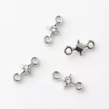 Элегантный соединитель из цинкового сплава с инкрустированными стразами из сплава, идеально подходит для самостоятельного изготовления ювелирных изделий оптом, 10 шт./лот 10 PCS