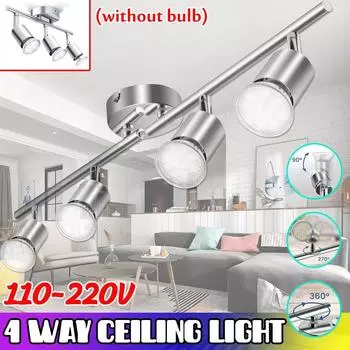 Элегантный современный потолочный светильник с 4-позиционным переключением 100 В-220 В, прямой бар GU10, потолочный прожектор, светодиодная лампа, регулируемая