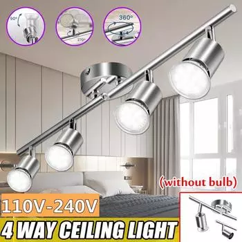 Элегантный современный потолочный светильник с 4-позиционным переключением 100 В-220 В, прямой бар GU10, потолочный прожектор, светодиодная лампа, регулируемая
