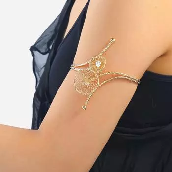 Элегантный сплав, гальванизированный, с цветочными тычинками, браслет для европейских и американских женщин золотой