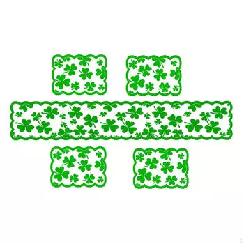 Элегантный St.. Набор скатертей и подставок ко Дню Святого Патрика для праздничного стола with 4 placemats