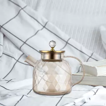 Элегантный стеклянный графин с крышкой для холодных напитков 1.3L