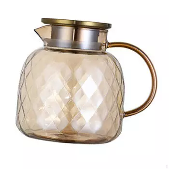 Элегантный стеклянный кувшин для напитков с надежной крышкой для холодных напитков 1.8L