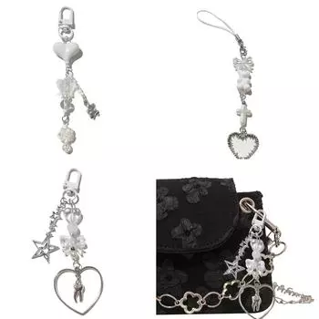 Элегантный телефонный брелок-бантик с подвеской на цепочке для сумки, рюкзака, кошелька, стильный брелок для ключей, аксессуар для женщин 1