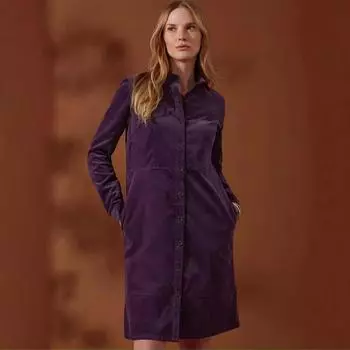 Элегантный темперамент бархатный женский тренчкот на пуговицах свободный интеллектуальный стиль длинный рукав рубашка платье S чёрный