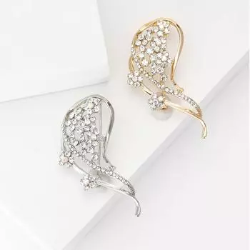 Элегантный темперамент модный сплав горный хрусталь цветок брошь высокого класса изысканный женский костюм шаль корсаж ювелирные изделия булавка