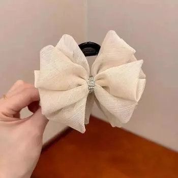 Элегантный темперамент сетка стразы бант заколка для волос для женщин затылок заколка-акула модная девушка хвост зажим для волос Plastic