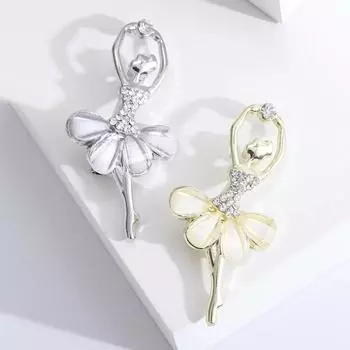 Элегантный темперамент сплава стразы танцующая девушка брошь мода универсальная женская одежда корсаж украшение булавка