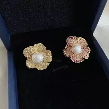 Элегантный темпераментный цветок магнитная брошь роскошная микро-инкрустированная циркониевая брошь брошь корсаж свитер пальто аксессуары для женщин розы красного