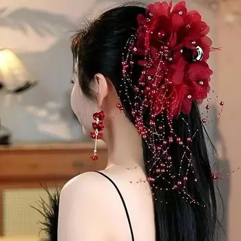 Элегантный темпераментный перо кисточка заколка для волос для женщин девочек преувеличенный большой акула заколка модные аксессуары для волос подарки 2