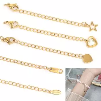 Элегантный удлинитель для хвостовой цепи 5 см из нержавеющей стали для удлинения ожерелья, удлинителя для браслета, цепи 2 серебряный