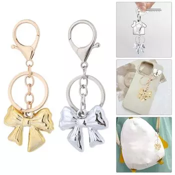 Элегантный универсальный брелок с бантом, очаровательный прочный сплав, модный аксессуар для женских сумок и кошельков, повседневного использования золотой