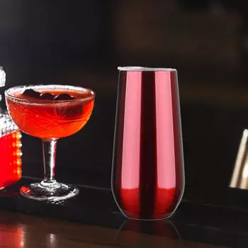 Элегантный винный бокал из нержавеющей стали 6 унций с двойными стенками и изоляцией для пикников красный