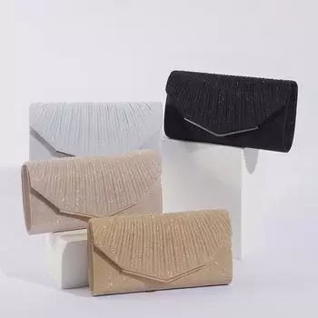 «Элегантный винтажный женский вечерний клатч — изысканный плиссированный дизайн» серебряный