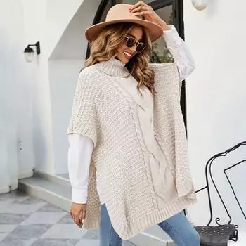 Элегантный витой утолщенный свитер женский элегантный водолазка с коротким рукавом женские пуловеры осень зима модный женский трикотаж S абрикосовый