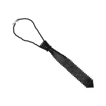 Элегантный воротник из искусственного жемчуга для женщин, винтажный плетеный бисерный галстук для рубашки, женский