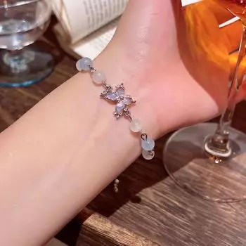 Элегантный выдвижной браслет-бабочка для женщин - Универсальные и стильные украшения S625 серебряный