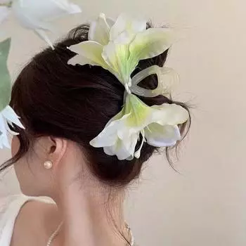 Элегантный зажим для волос в виде цветка феи, корейские большие шпильки, заколки-крабы для женщин, девушек, леди, аксессуары для волос, головные уборы, подарки бездна