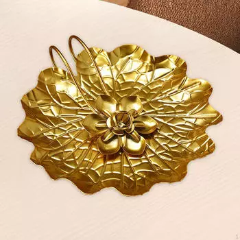 Элегантный железный держатель салфеток и диспенсер для домашнего офиса Lotus Leaf Silver