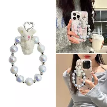 Элегантный жемчужный бант брелок на запястье браслет кулон многоцелевые украшения ручной работы аксессуары для сумок телефонов бытовые 1 белый