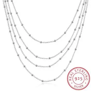 Элегантный женский аксессуар, многослойные бусины, дизайн, длинная цепочка из стерлингового серебра 925 пробы, модное эффектное ожерелье для свадебной вечеринки