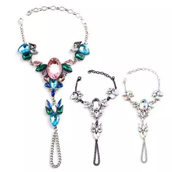 Элегантный женский браслет со стразами из сплава для девочек, ювелирный аксессуар на щиколотке Colour