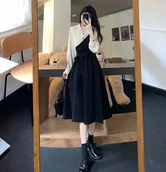 Элегантный женский комплект из двух частей: юбка и топ - большой размер, коллекция осень/зима XXL for 130-145cm