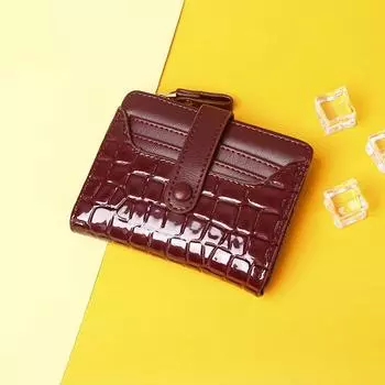 Элегантный женский кошелек для нескольких карт - надежный клатч с двойной молнией | Повседневный кошелек из искусственной кожи со стильным отделением для хранения карт из крокодиловой кожи жёлтый