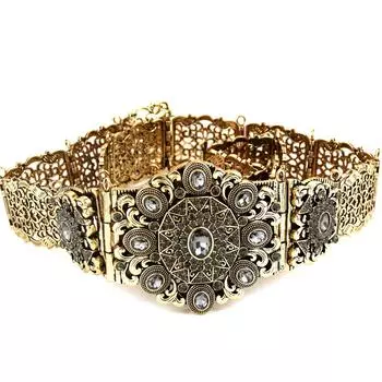 Элегантный женский ремень в стиле ретро золотого цвета, пояс с подсолнухом, поясная цепочка, свадебные украшения 2023 серый