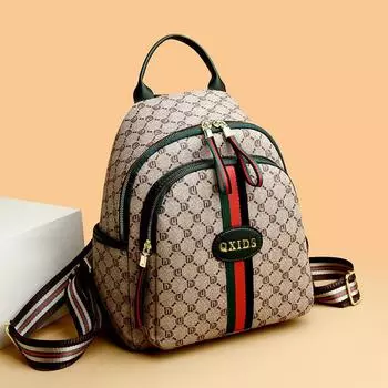 Элегантный женский рюкзак, модная сетка, высококачественная кожа, повседневные деловые рюкзаки, многослойная сумка через плечо большой емкости для подарков на День матери красный