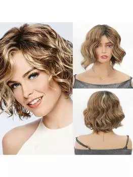 Элегантный женский синтетический парик смешанного цвета с волнистым узором, легкий и дышащий женский парик с внутренней сеткой 10inch