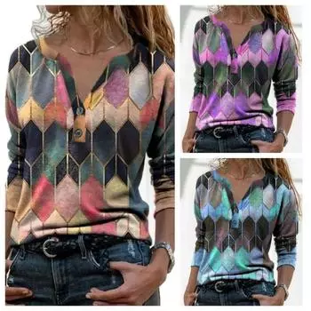 Элегантный женский топ-поло на молнии — геометрический дизайн, эластичный и прочный, универсальная офисная одежда S фиолетовый