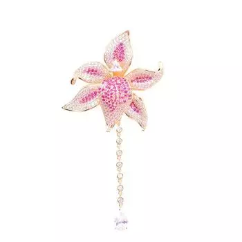 Элегантный женский высококлассный темпераментный костюм с цветочной брошью Простая индивидуальность Цирконовые аксессуары Одежда Корсаж Ювелирные изделия