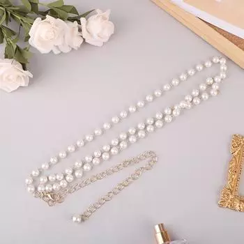 Элегантный женский жемчужный пояс с эластичной пряжкой и цепочкой из жемчуга, женская одежда, аксессуары as the picture