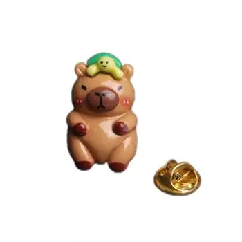 Элегантный значок на лацкан в виде капибары ручной работы, брошь в виде животного, стильная корсажная брошь, модный аксессуар для вечеринок и ужинов C