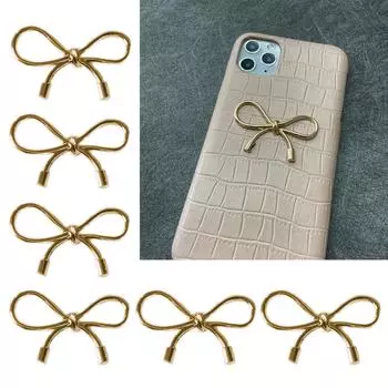 Элегантный золотой/серебряный бант, стильный аксессуар для рукоделия, металлические бабочки-узлы для поделок своими руками и украшения телефона 3 золотой