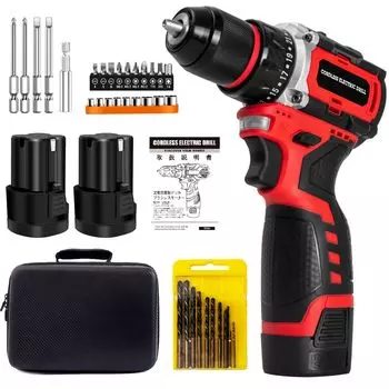Электрическая электрическая мощная бесщеточная дрель 2 шт. маленькая аккумуляторная электрическая отвертка крутящий момент максимальный 42 регулировка скорости 36 сплавных бит