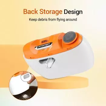 Электрическая автоматическая машинка для стрижки ногтей, многофункциональная машинка для полировки ногтей, USB-портативный шлифовщик ногтей, мини-триммер для ногтей для детей и взрослых белый