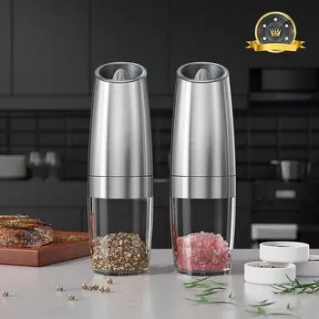 Электрическая автоматическая мельница для соли и перца Гравитационная индукционная мельница Регулируемая мельница для специй Aroma Кухонные принадлежности Светодиодный индикатор