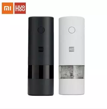 Электрическая автоматическая мельница Xiaomi Huohou, мельница для перца и соли, светодиодная подсветка, 5 режимов, измельчитель зерна для перца и специй для приготовления пищи чёрный