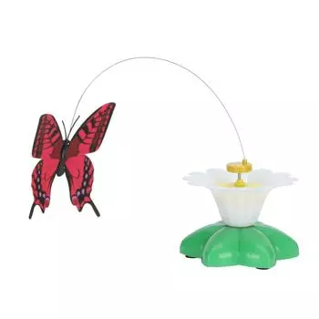 Электрическая автоматическая вращающаяся игрушка для кошек в форме цветка с бабочкой для домашних животных, интерактивная игрушка