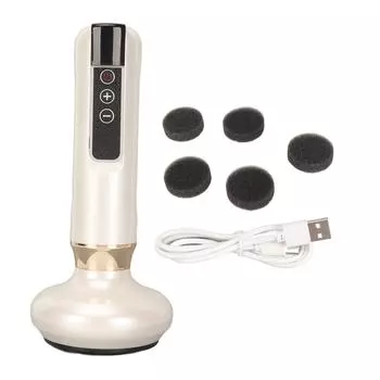 Электрическая баночная машина 6 всасывающих шестеренок скользящий стальной шар корпус вакуумный массажер Pearly белый