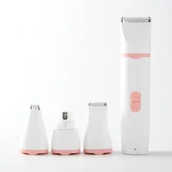 Электрическая бесшумная бритва для кошек и собак 4-в-1, электрическая машинка для стрижки ногтей, многофункциональный набор кусачек для стрижки ногтей розовый