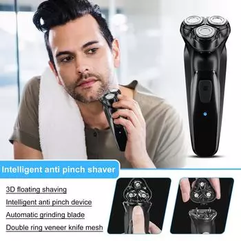 Электрическая бритва для мужчин, электробритва для лица у мужчин, водонепроницаемая бритва для влажного и сухого бритья с аккумулятором One Size