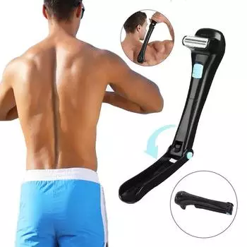 Электрическая бритва для самостоятельного ухода за волосами на спине, складная длинная ручка, двойной лезвийный эпилятор для удаления волос на теле у мужчин, бритва для стрижки волос