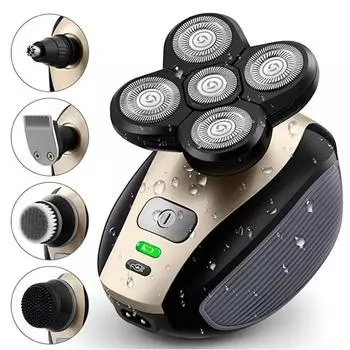 Электрическая бритва для волос Ultimate Мужская беспроводная перезаряжаемая водостойкая бритва для лысины с вращающимися лезвиями, триммер для носа