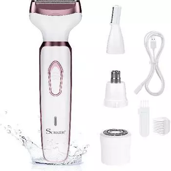 Электрическая бритва для женщин, триммер для волос для лица, носа, бровей, бороды, усов, рук, ног, подмышек, бикини, безболезненный портативный набор бритв для тела Matches the image