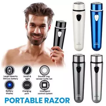 Электрическая бритва унисекс с острыми лезвиями, мини-бритва для путешествий, портативная USB аккумуляторная мощная электробритва, инструмент для мужчин и женщин, триммер для волос чёрный