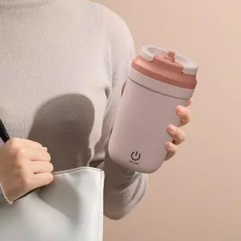 Электрическая чашка для перемешивания, перезаряжаемая портативная электрическая чашка из нержавеющей стали для домашнего офиса, кофе, чая, горячего шоколада зелёный